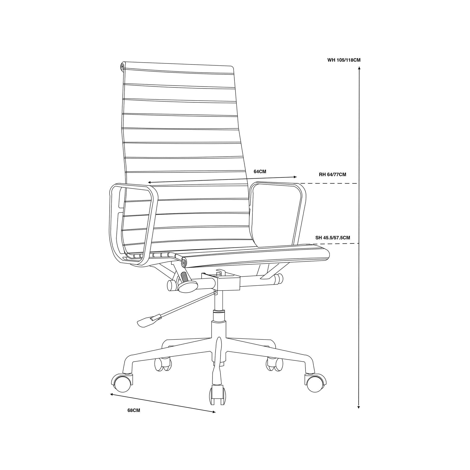 Silla Aluminum Alta, aluminio satinado :: PREVENTA ::